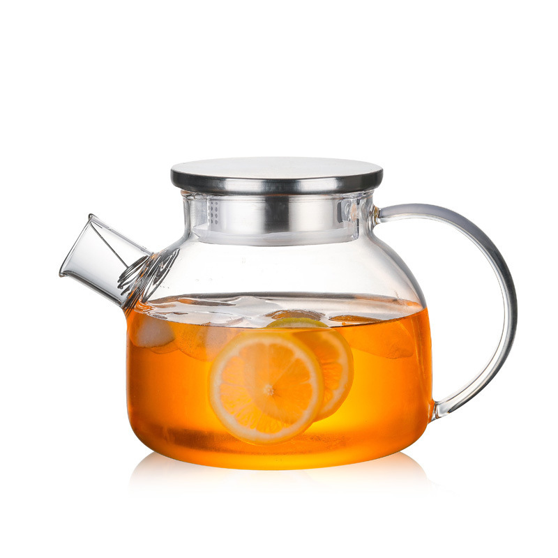 High-temperature resistant teapot, glass teapot, bamboo lid teapot, tea set, Nordic thickened transparent high borosilicate cold water kettle Item Picture