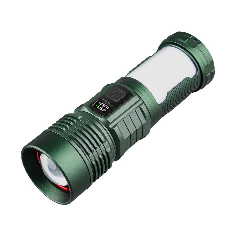 Crossover camping flamelight aleación de aluminio multifunción zoom telescópico linterna fuerte multi-luz luz digital linterna láser Item Picture