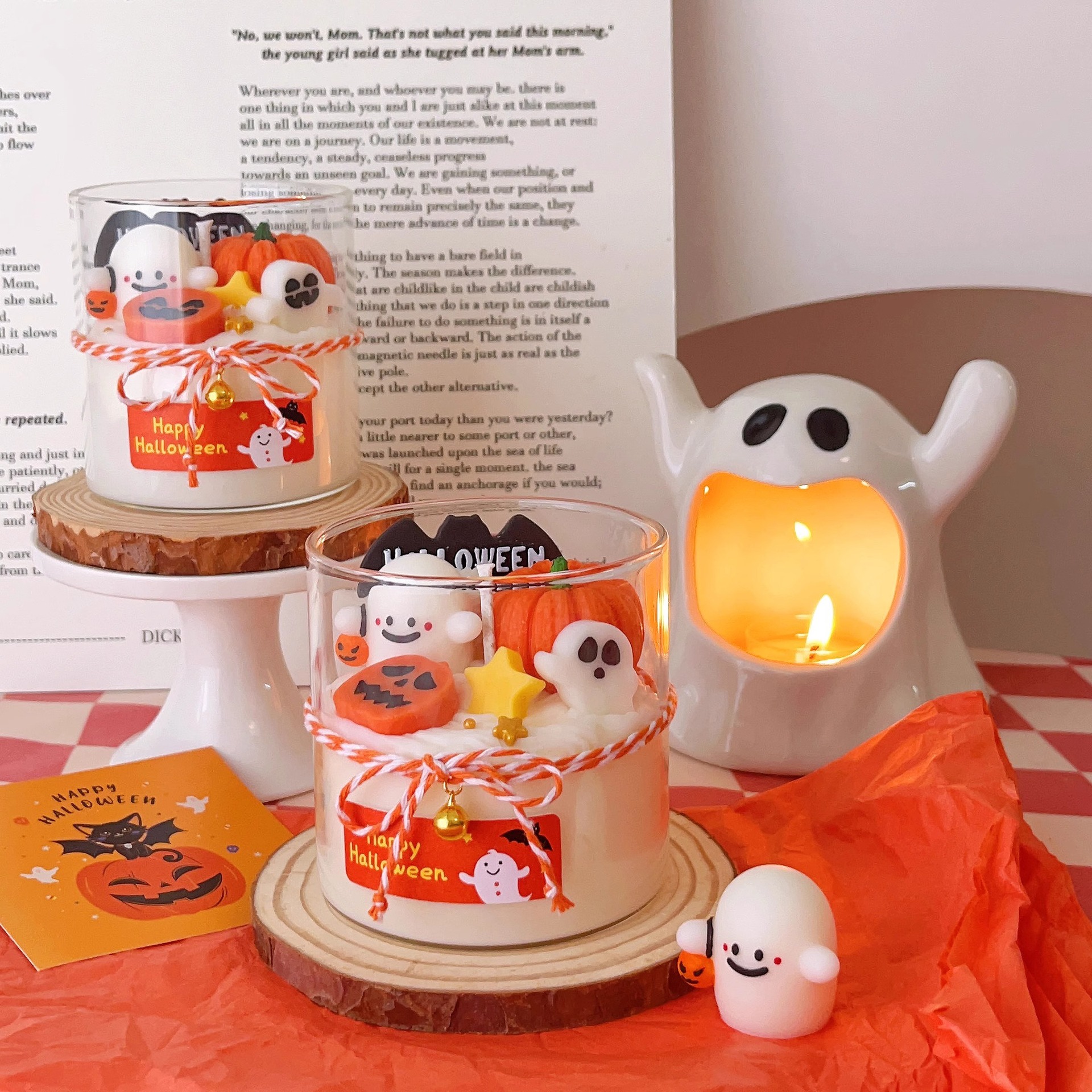 Halloween Candle Atmosphere, Pumpkin Ghost Scented Candle, High Appearance Level, Cute Scented Souvenir, Cross-Border Gift Application Scenario