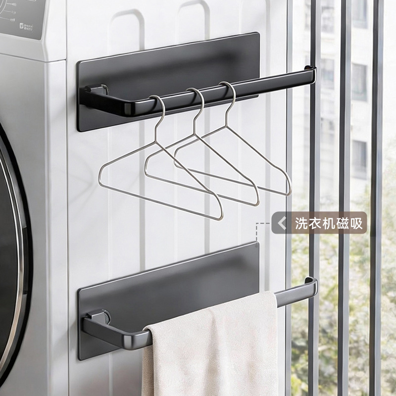 Non-perforated magnetic kitchen paper towel rack, paper hanging rack, roll paper, cling film wall-mounted multi-functional storage rack Specification image