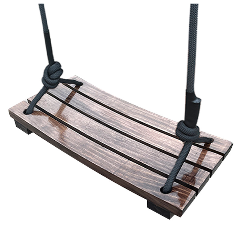 Curved board swing, outdoor courtyard tree hanging basket hanging chair, indoor adult and children solid wood swing chair Item Picture