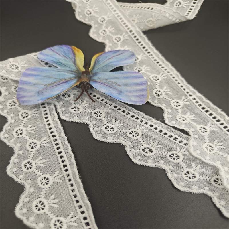 棉布花边 单边棉线刺绣花边 水溶花边 裙摆DIY花边辅料