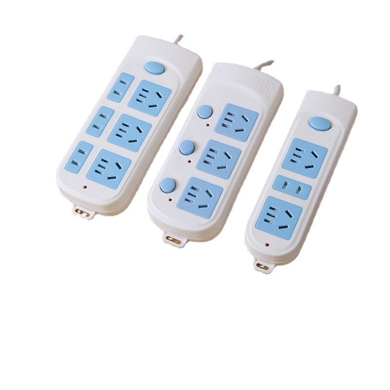 排插家用带线多功能插座板有线多用插线板多孔跑江湖插排批发插座白底实物图