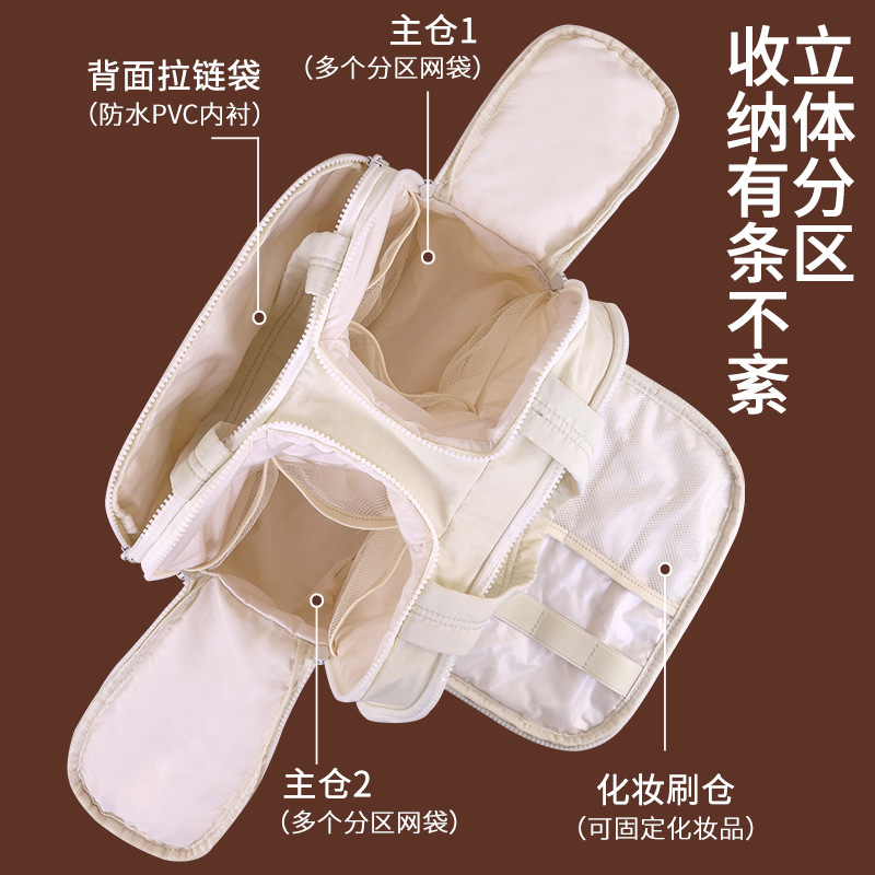 Cross-border portable travel makeup storage bag, large-capacity fashionable skin care product storage and toiletry bag, high appearance level details Picture