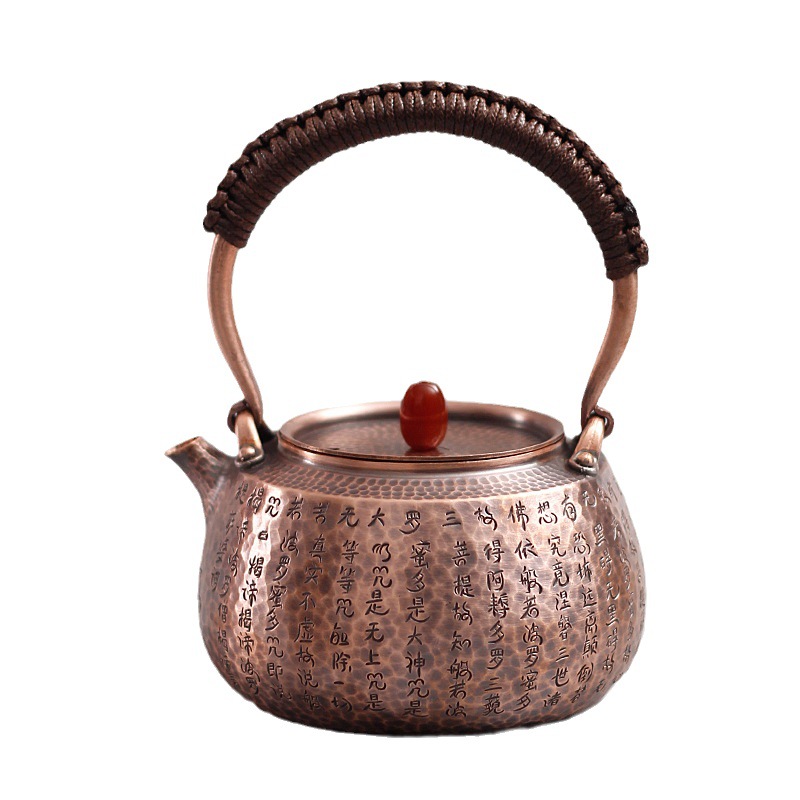铜质茶壶家用紫砂壶泡茶壶茶具套装礼品送礼白底实物图