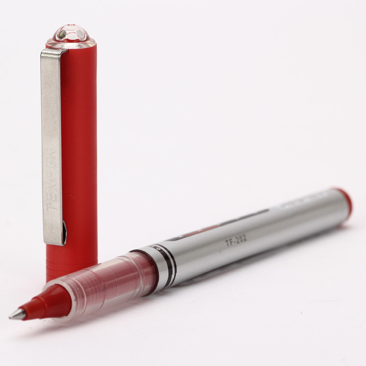 Socket straight liquid water-based pen, 0.5MM signature pen, black, blue, red and green small amount wholesale water-based pen, 802 carbon pen details Picture