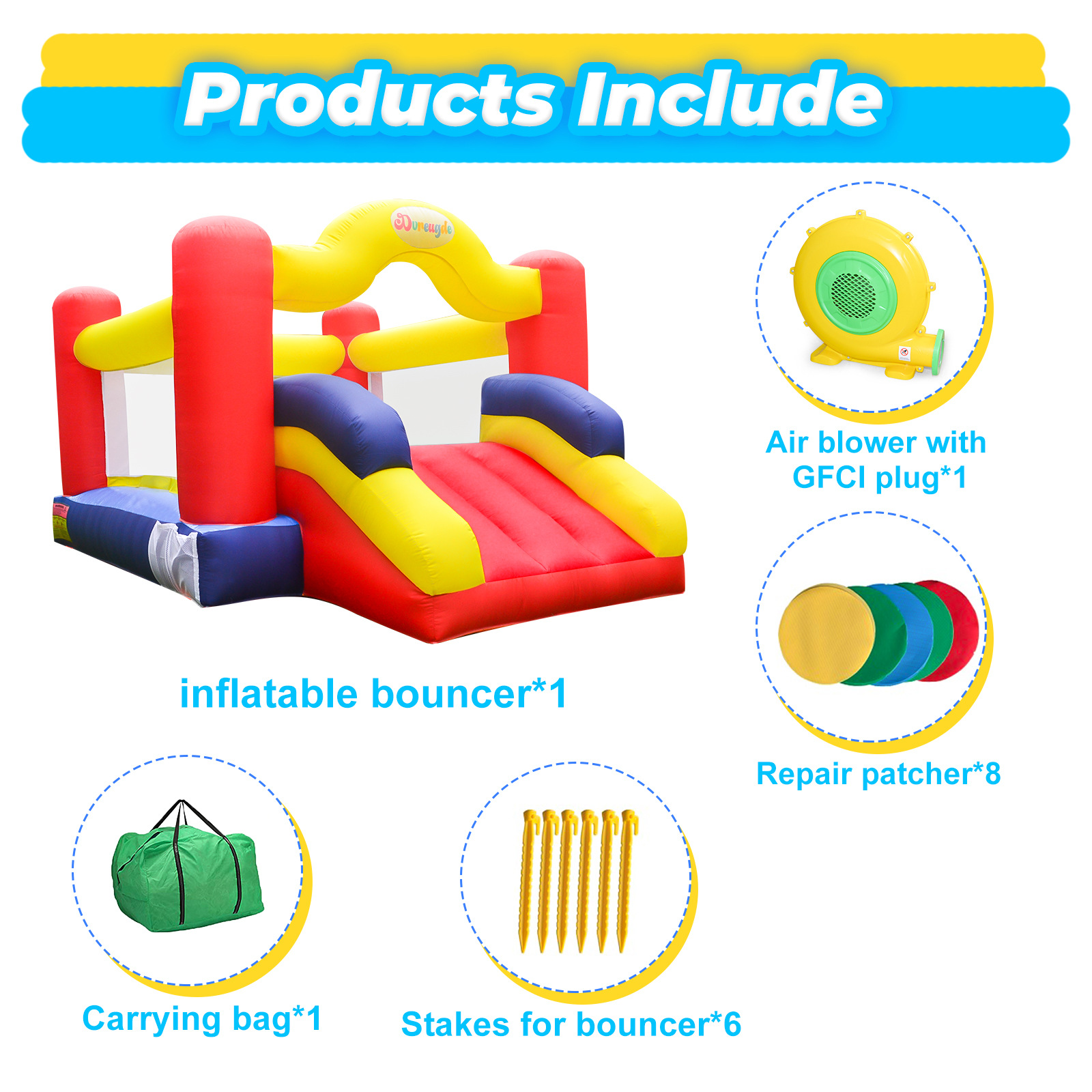 Direct sales from the source manufacturer of cross-border best-selling inflatable trampolines, home trampolines, indoor castles and small children's playgrounds Item Picture