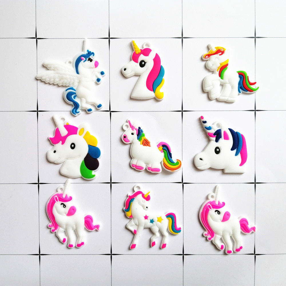 独角兽DIY手工饰品挂件可爱卡通动物配件pvc软胶汽车钥匙扣配件