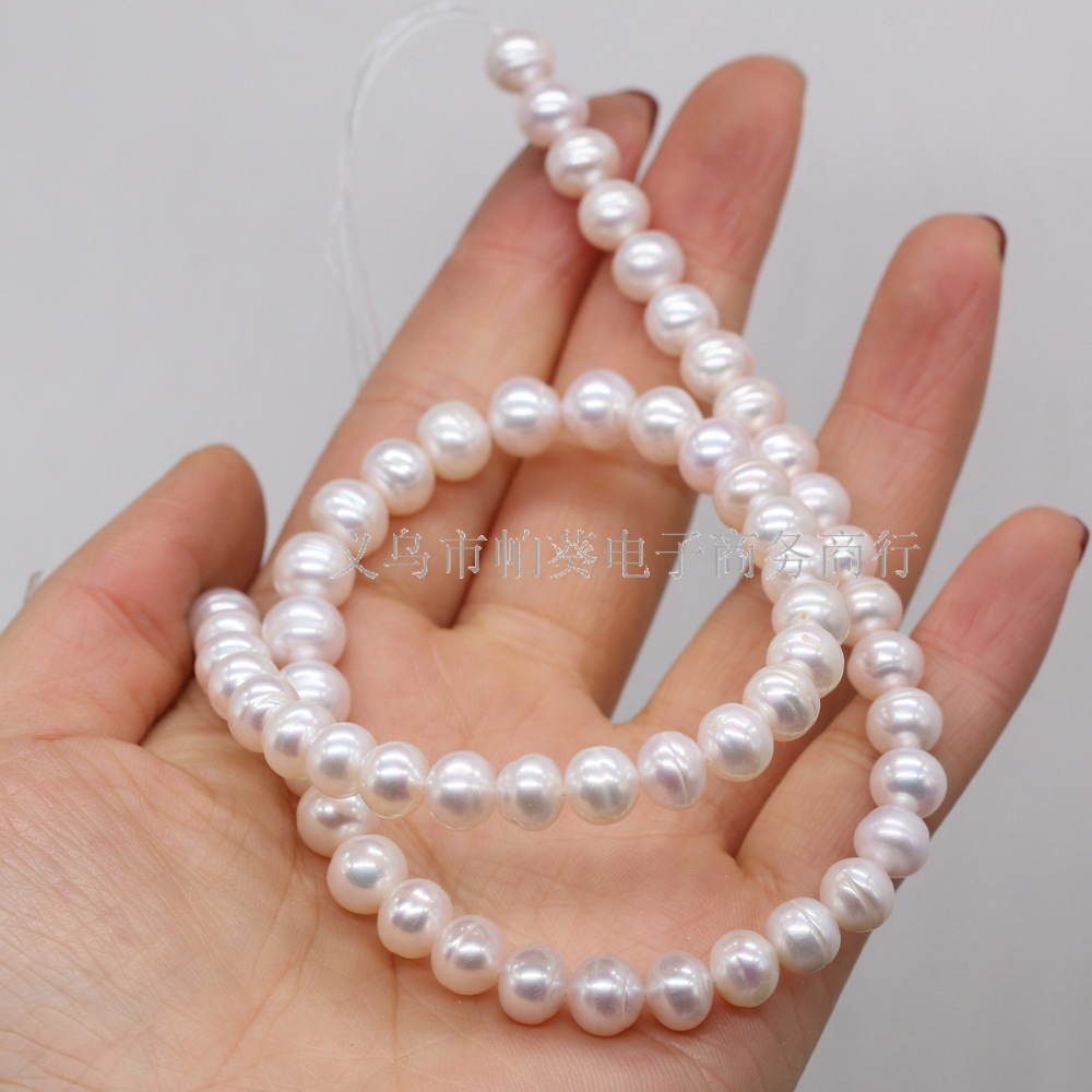 Exquisite natural freshwater pearl round beads DIY jewelry accessories, handcrafted jewelry necklaces, bracelets, pendants, wholesale and production Item Picture