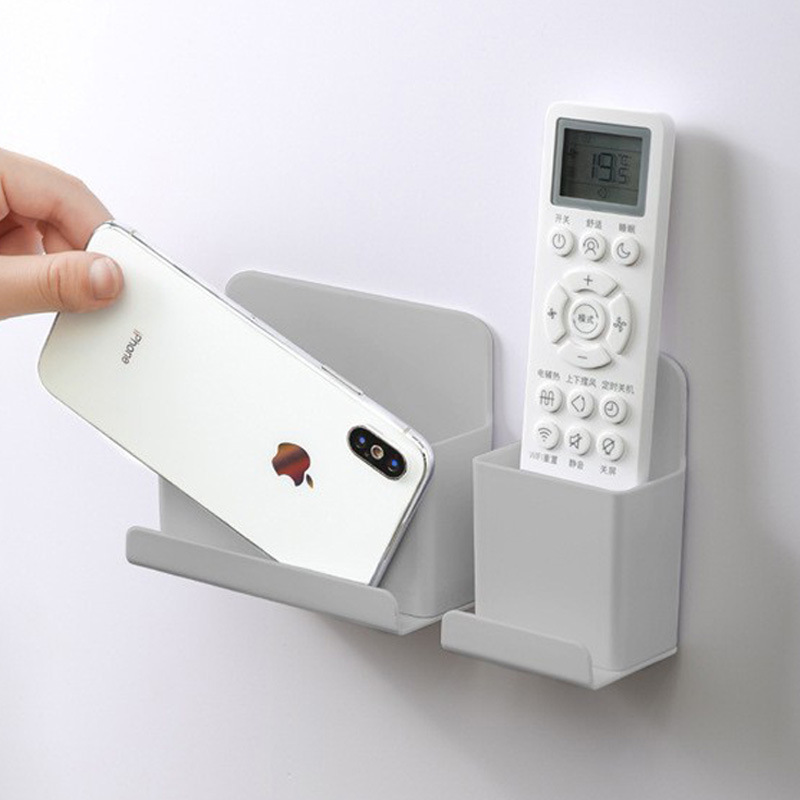 1114 遥控器收纳架壁挂式免钉手机充电支架浴室化妆工具收纳盒