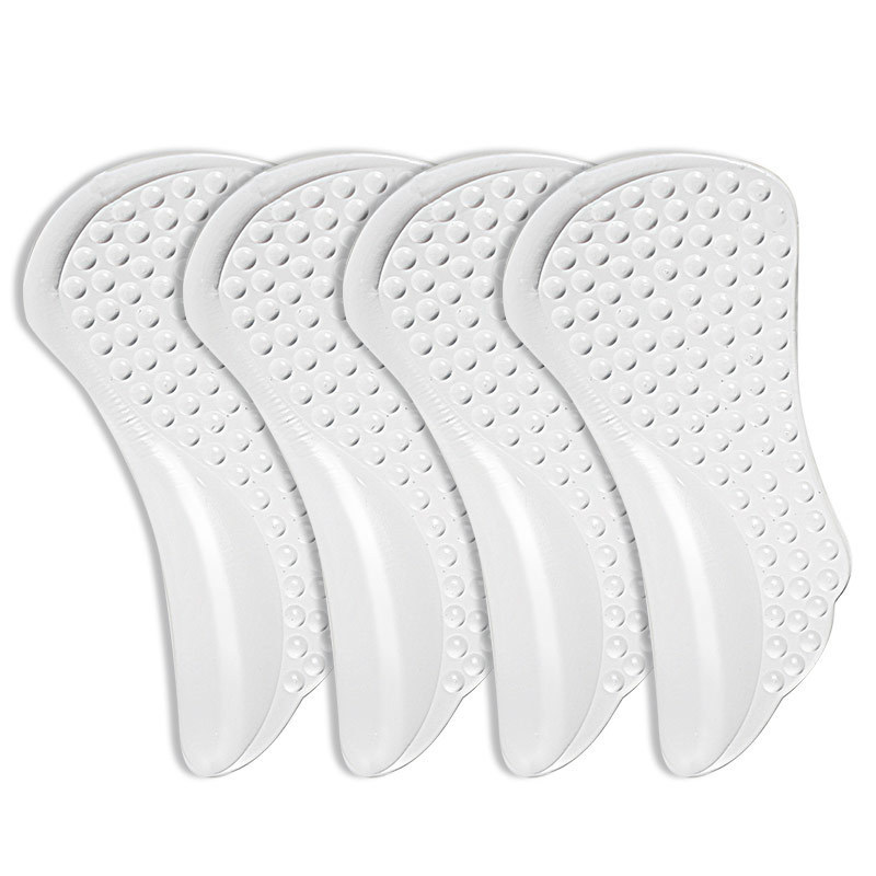Almohadilla de masaje de silicona transparente con arco de cinco partes plantilla invisible de media talla GEL suave soporte de pie plano almohadilla de cuidado de arco Item Picture