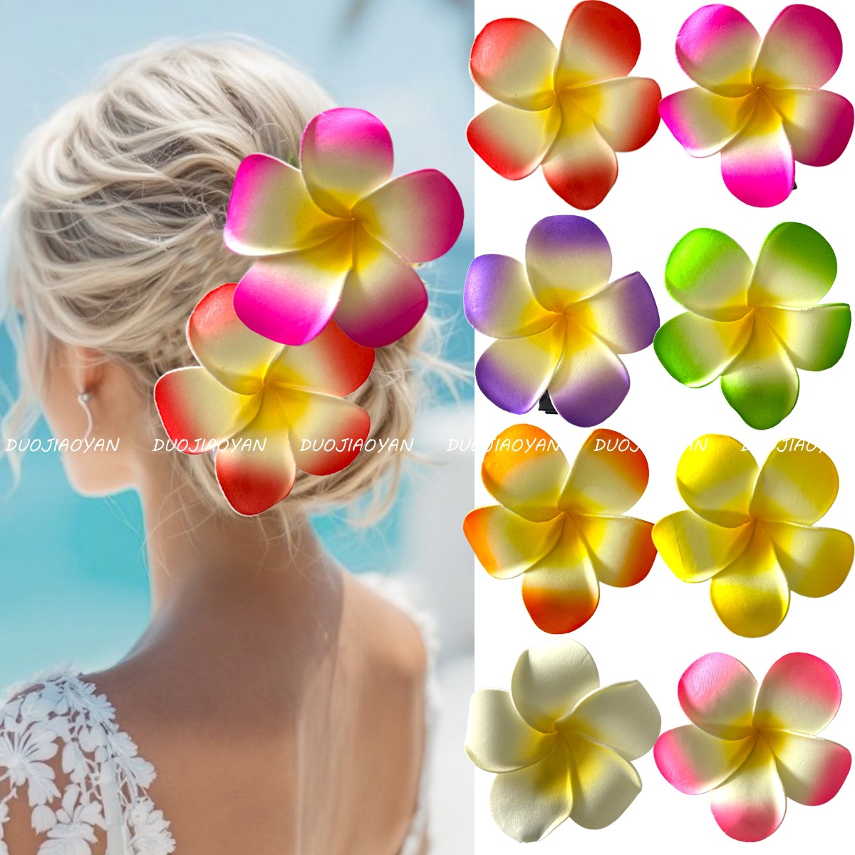 New 9cm faux frellia hair clip with a seaside vacation style and a high-end side clip featuring Bohemian hairstyles New 9cm faux frellia hair clip with a seaside vacation style and a high-end side clip featuring Bohemian hairstyles