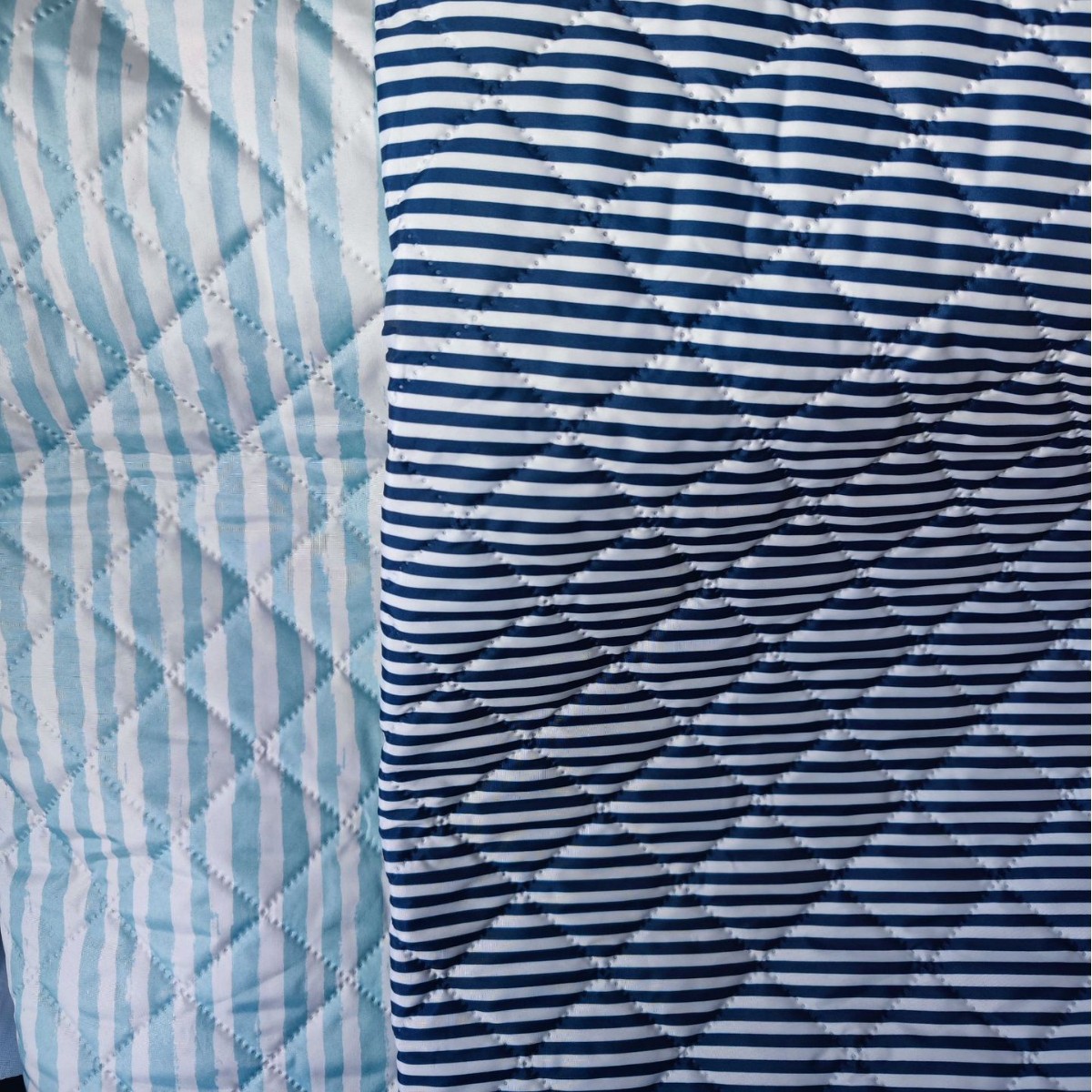 RPET240T春亚纺超声波绗棉面料防水野餐垫耐用箱包防风挡风被布料细节图