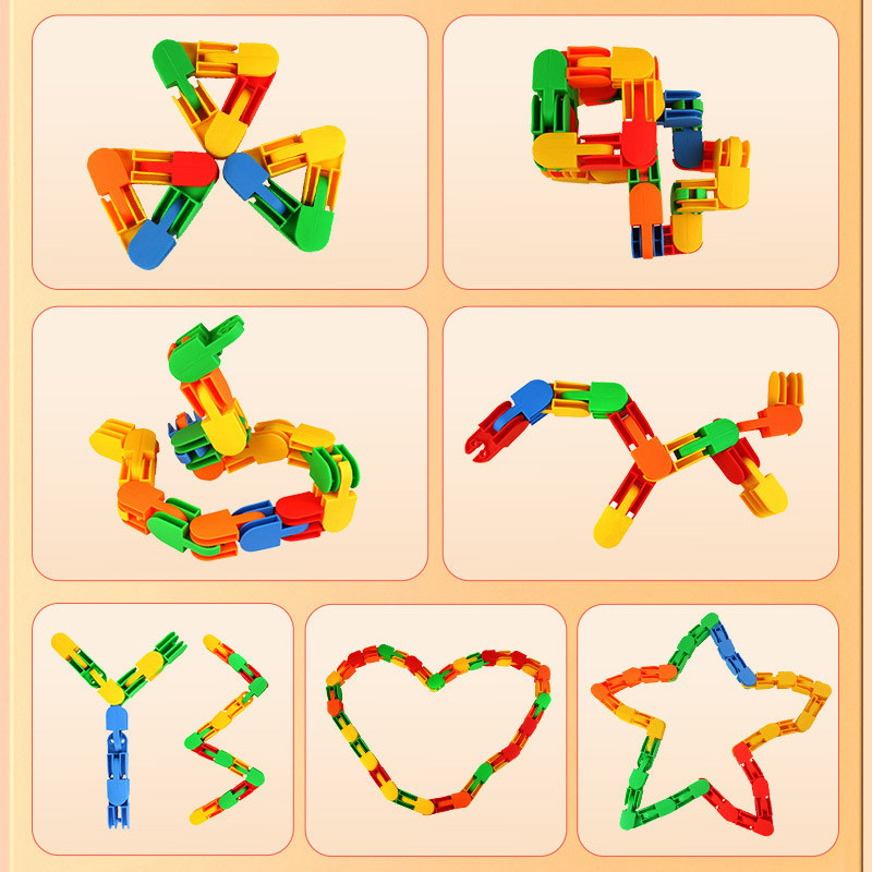 华隆软体扣插DIY桌面益智积木塑料拼插玩具开发智力儿童积木批发产品图