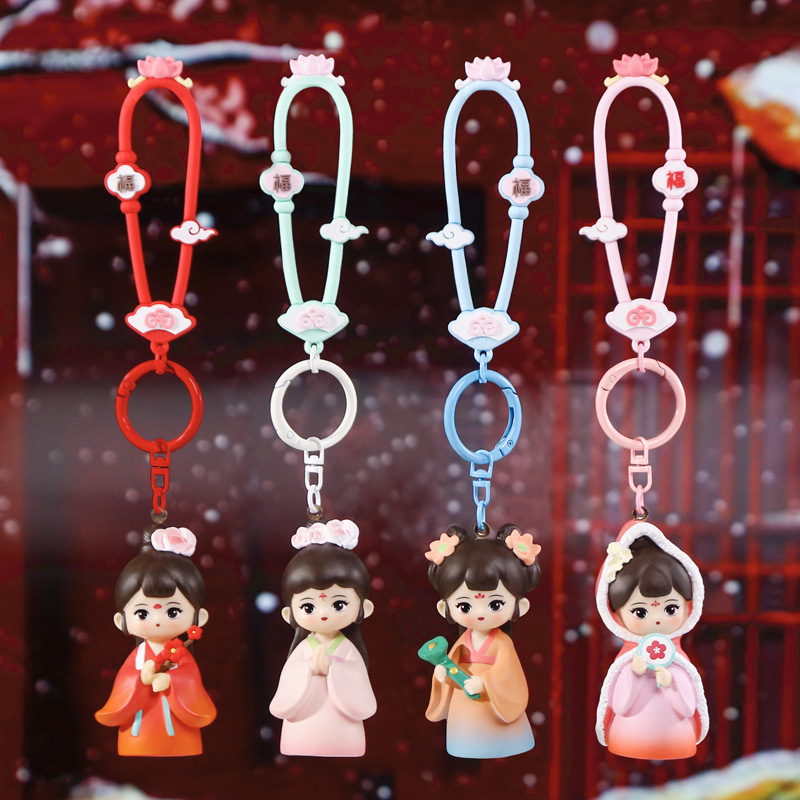 国色长歌钥匙扣 国潮古风古韵设计钥匙扣书包背包挂件挂饰批发