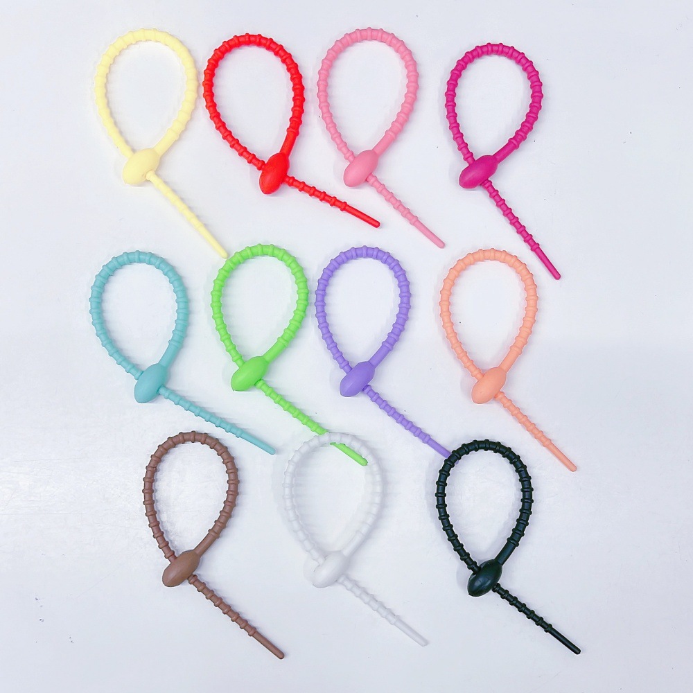 diy jelly silicone cable ties, colorful tadpole data cable winder, cable harness, strapping, small accessories wholesale