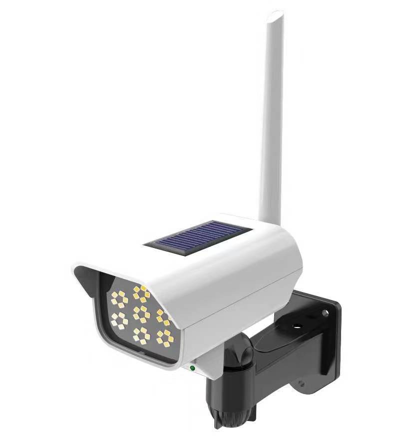 迷你仿真监控太阳能感应壁灯LED强光防贼路灯遥控式无线庭院灯