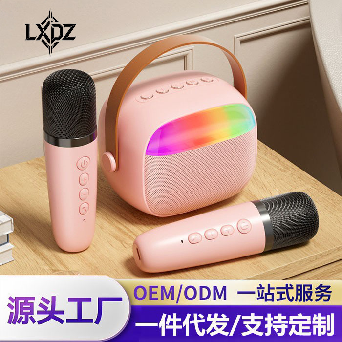 B24 Bluetooth speaker, outdoor mobile phone karaoke all-in-one speaker, children's gift, export wireless microphone, waterproof microphone