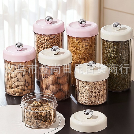 New food-sealed storage jars, household kitchenware storage boxes, plastic leak-proof sealed jars for grains and cereals