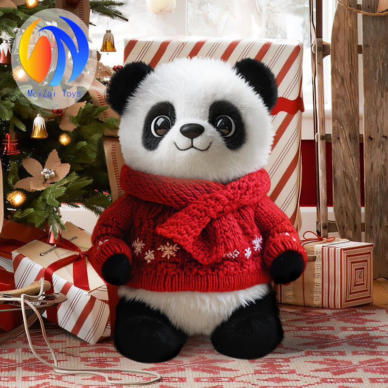 Christmas giant panda dolls, Christmas gifts, customized plush toys, sweaters, panda figurines, souvenirs and decorations