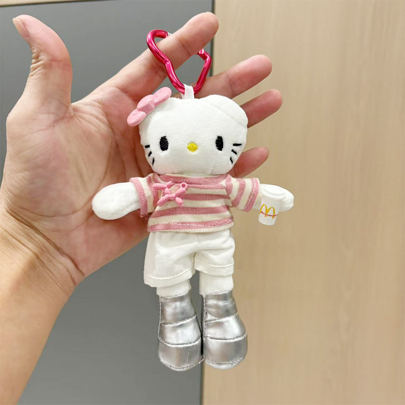 Amazon long-legged kitty plush doll pendant, KT doll figurine pendant, couple backpack keychain accessory Application Scenario