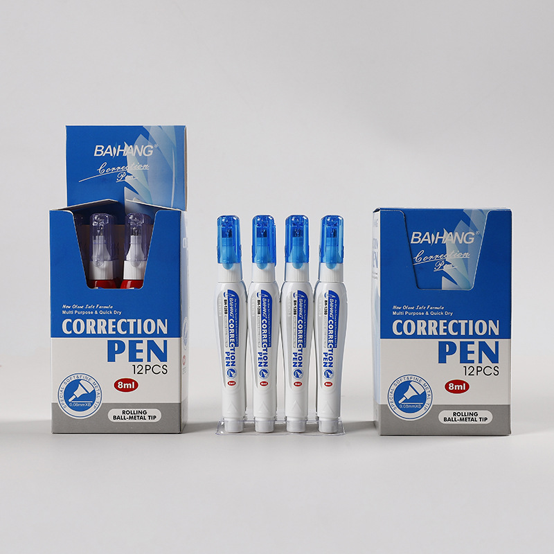 Amazon's best-selling correction fluid correction pen is a white student pen with a steel head. It has strong coverage and dries quickly