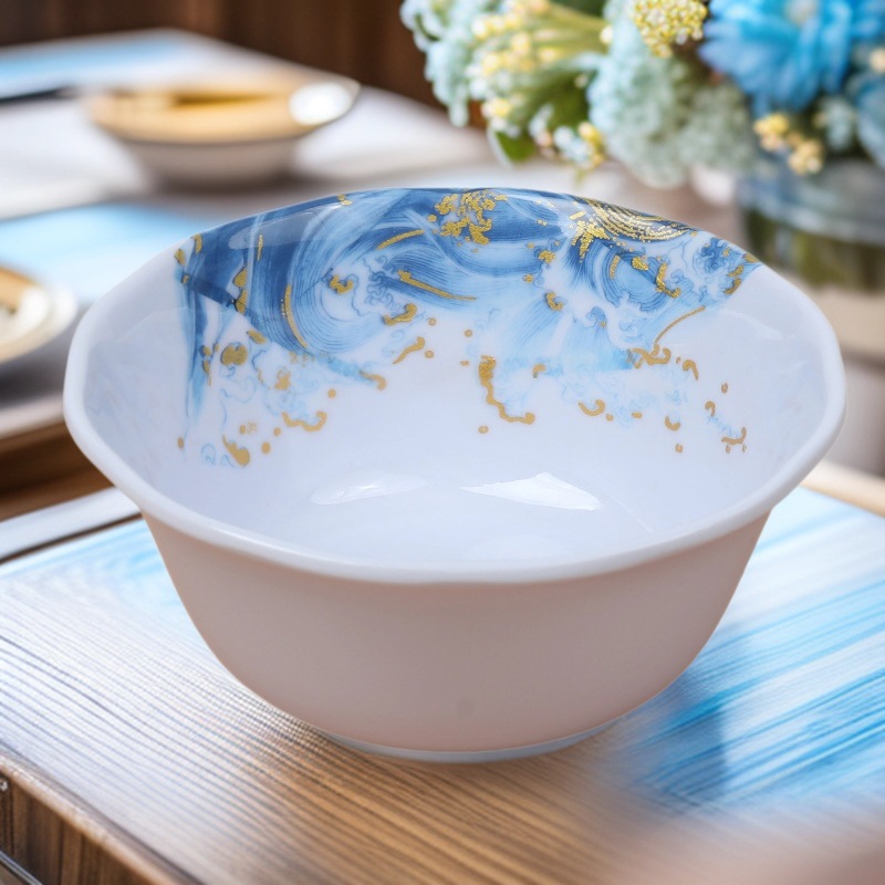 Wholesale and custom-made melamine rice bowls for restaurants, restaurants, hot pot seasoning bowls and imitation porcelain plastic soup bowls full figure