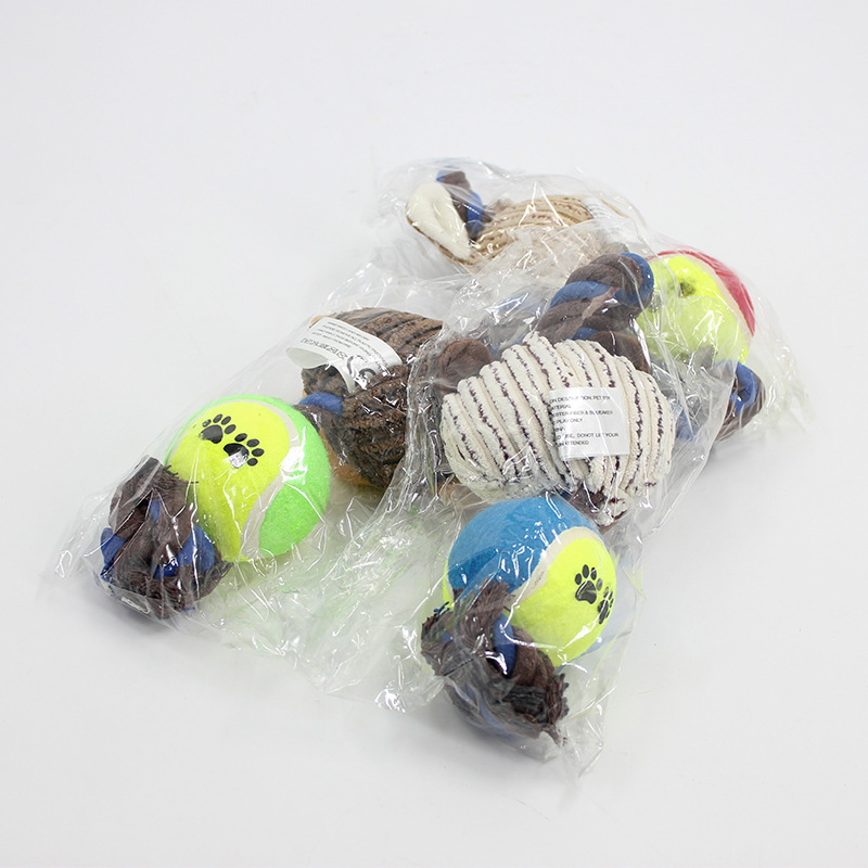 Ball-throwing pet, knot-throwing plush sound-making toy, large, medium and small dog chewing, grinding teeth and cleaning fun toy Specification image