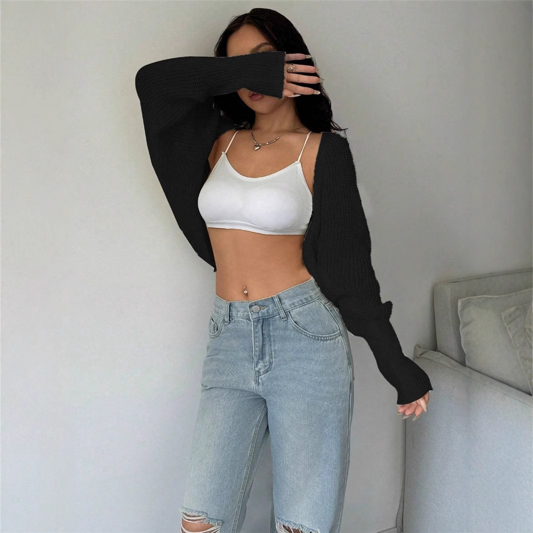 A loose and versatile knitted cardigan, short sweater and shawl coat for cross-border Amazon from Europe and America in 2025 Specification drawing