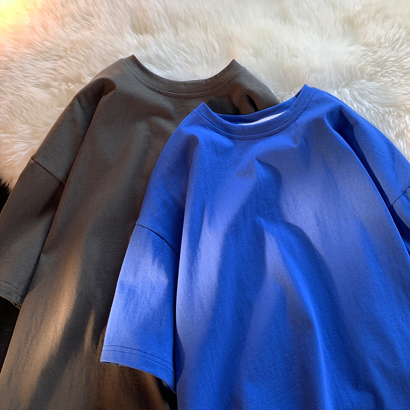 2003 Upgraded 100% pure cotton short-sleeved T-shirt for men and women, a basic solid white T-shirt base layer for summer details Picture