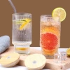 Cross-border Amazon water cup, creative and simple vertical pattern stacked cup, high appearance level, juice drink straw, double-drinking glass cup details Picture