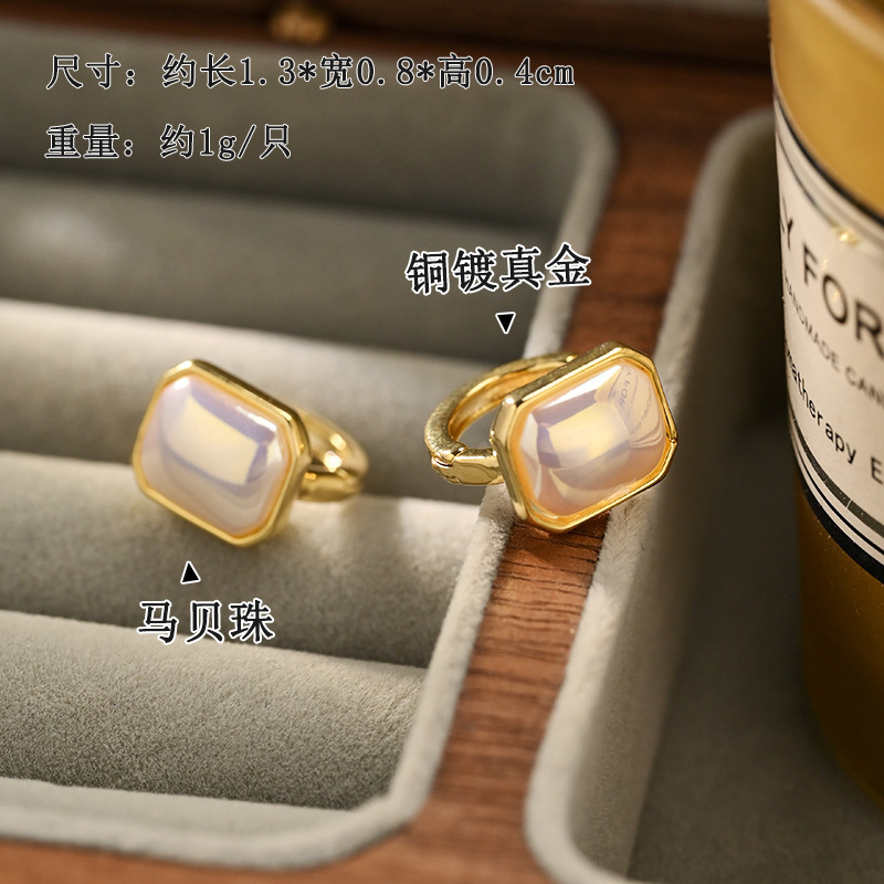 法式方糖珍珠耳扣简约复古时尚耳环轻奢高级感气质百搭耳饰女耳夹细节图