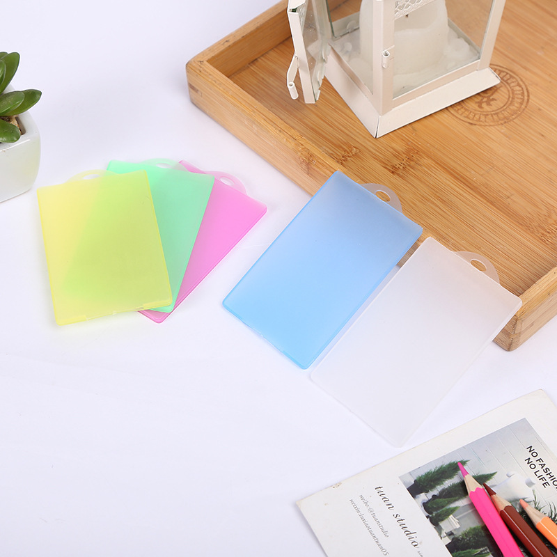 Jinwang Stationery colorful transparent frosted bank card case, bus card case, meal card case, ID card case, subway card protective case details Picture