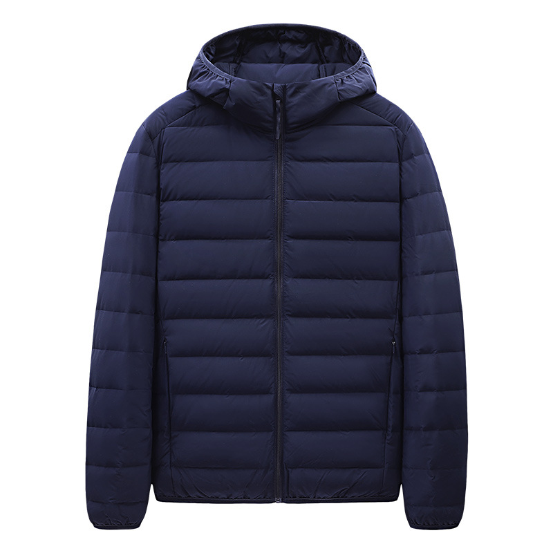 Seamless lightweight down jacket for men, short winter 2025 new style 90 white duck down, light and warm, trendy hooded jacket for men details Picture