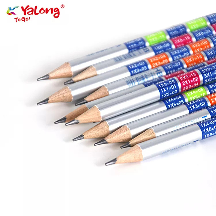 Yalong Cross-border specializes in popular and creative digital addition and subtraction printed pencils with erasers, HB pencils, and round shank pencils details Picture