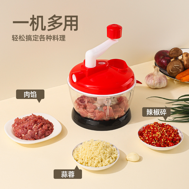 Hand-cranked vegetable cutter, meat grinder, kitchen multi-functional household garlic mashing device, garlic puree device, garlic mincing device, vegetable grinder, complementary food machine details Picture
