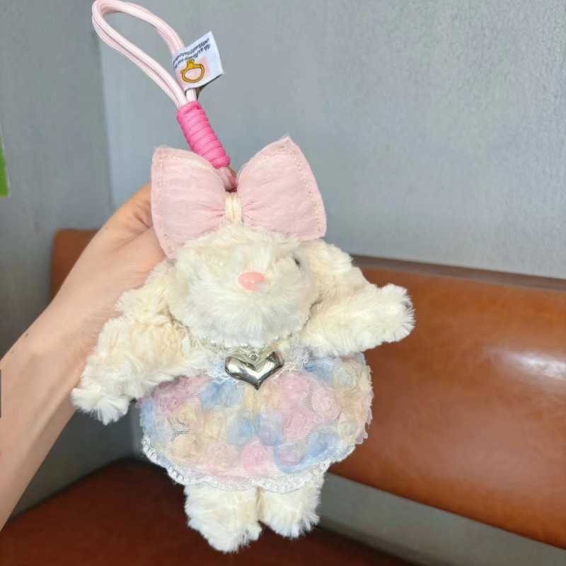 Factory direct supply of plush toy pendants with drooping ears, creative Bonnie long-eared rabbit bag, keychain, crossbody back clip Specification image