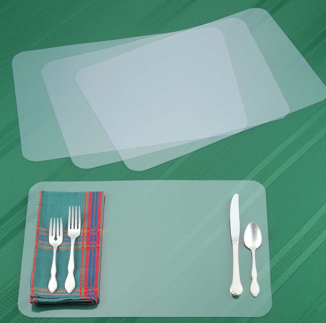 Cross-border best-selling rounded corner transparent PP placemats, children's food MATS, Amazon bestsellers, easy-to-rinse and wipe table MATS