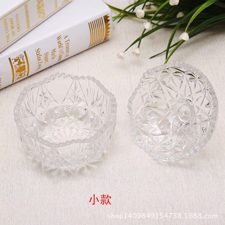 Wholesale of European-style creative green apple TG1060 glass small diamond sugar VAT, small Mongolian candy cup and crystal VAT ornaments Application Scenario