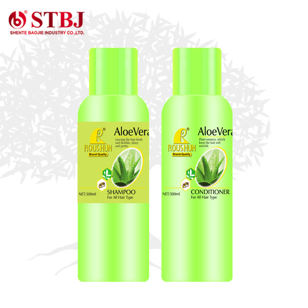 亚马逊ROUSHUN跨境供应人参/芦荟洗发水+护发素保湿洗护套装
