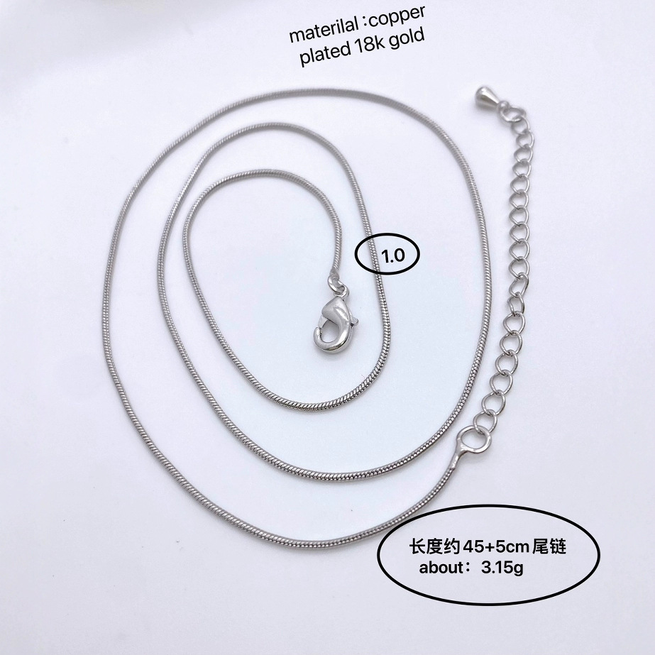 DIY jewelry snake chain finished products, copper material, long-lasting color retention, electroplated fine chain finished products wholesale details Picture