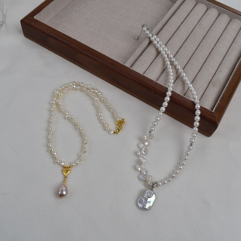 原创设计巴洛克不规则珍珠项链天然淡水珍珠吊坠颈链轻奢毛衣链