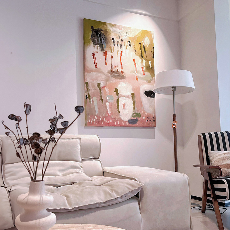 Light French cream-style wall paintings are suitable for white walls as decorative paintings, creating a high-end artistic atmosphere in the dining room and featuring medieval murals in the entrance hall details Picture