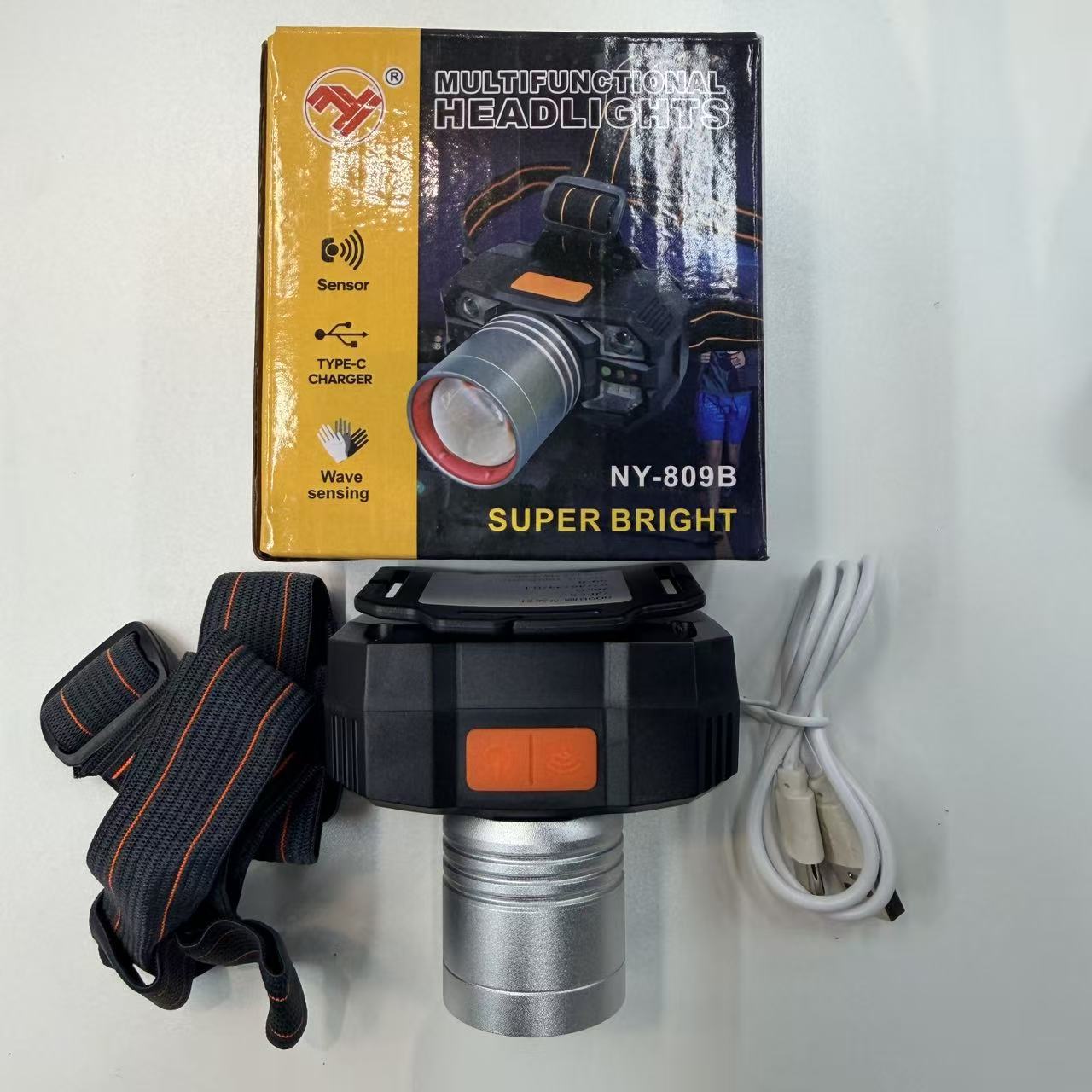 Hand-waving sensor headlamp, waterproof night cycling and night fishing head-mounted outdoor lighting lamp, powerful ultra-bright white laser Application Scenario