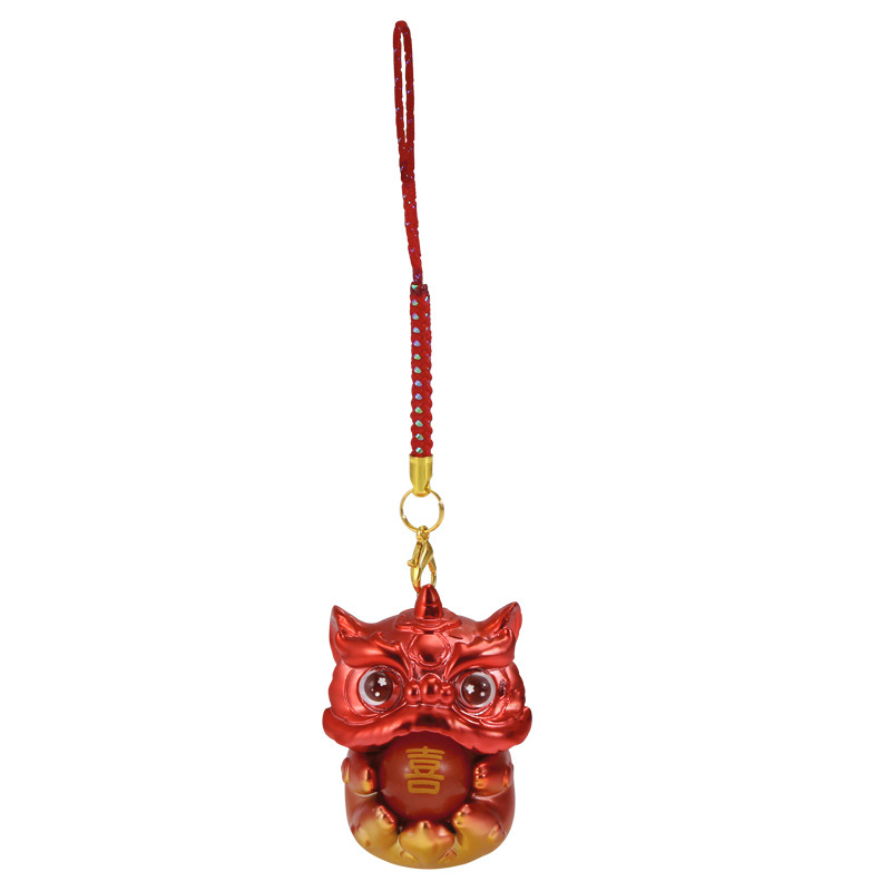 Wholesale of auspicious beast blessing energy pendant blind box, cartoon cute lion dance backpack decoration accessories, car and vehicle pendant Item Picture