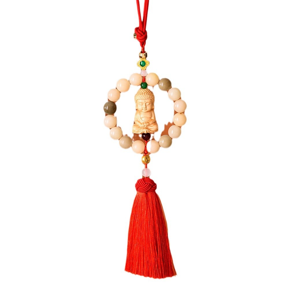 Bodhi Peace Buddha car pendant, car rearview mirror entry and exit peace decoration pendant, high-end car interior hanging decoration Item Picture