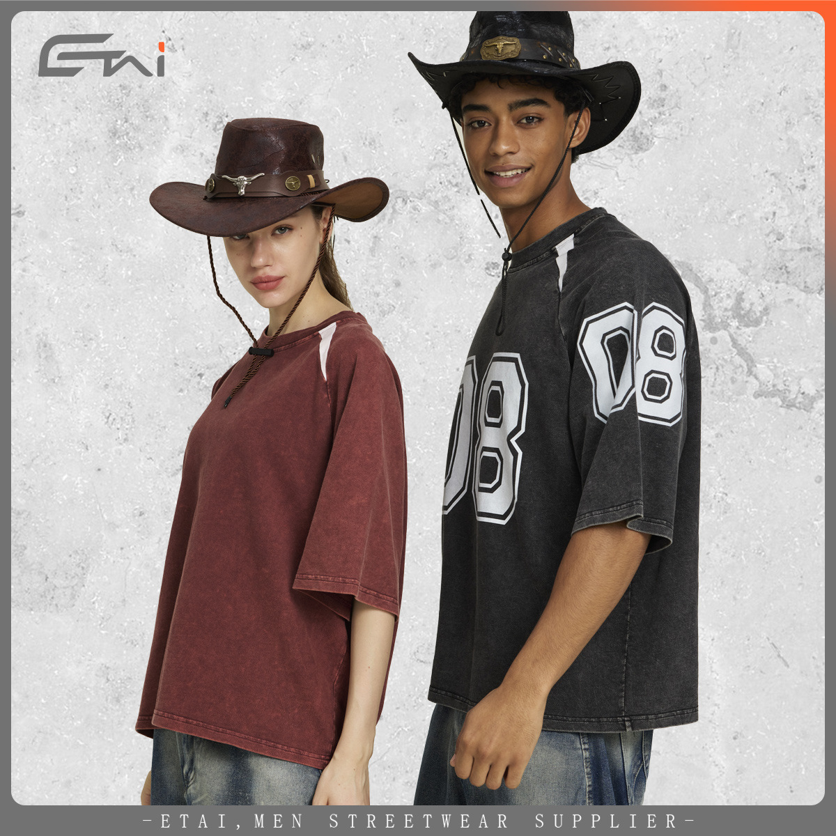 ETAI men's summer pure cotton 240G heavy-duty washed men's T-shirt, American trendy brand, youth sportswear and casual short-sleeved Application Scenario