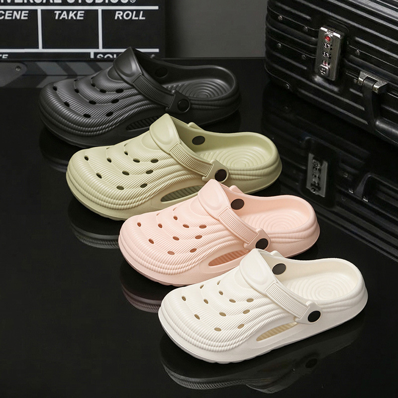 New EVA rubber plastic clogs, thick-soled flip-flops, men's and women's dad shoes, and home outdoor shoes with a feeling of stepping on poop details Picture