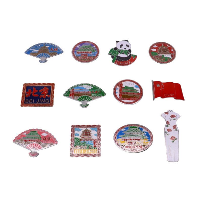 Beijing Cloisonne Chinese-style craft cultural gifts: copper plate, baked paint, low-temperature enamel, and various styles of fridge magnets Application Scenario