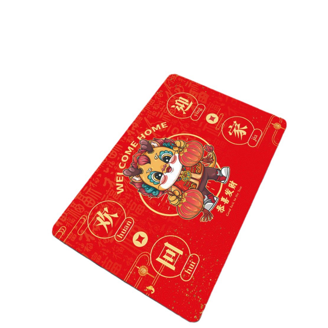 2024龙年硅藻泥地垫客厅防滑垫新年送礼浴室吸水垫家用速干踩脚垫白底实物图